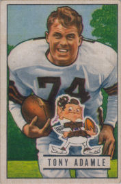 Tony Adamle 1951 Bowman #110 football card