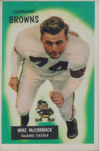Mike McCormack Rookie 1955 Bowman #2 football card