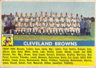 Browns Team 1956 Topps #45 football card