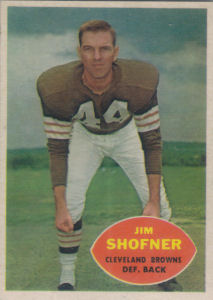 Jim Shofner Rookie 1960 Topps #29 football card