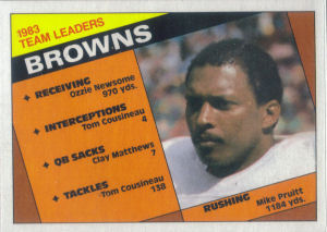 Browns Team Leaders 1984 Topps football card