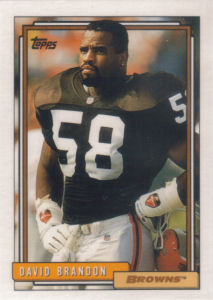 David Brandon Rookie 1992 Topps #578 football card