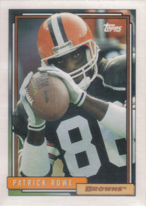 Patrick Rowe Rookie 1992 Topps #688 football card