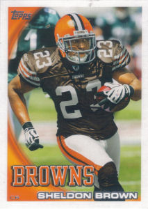 Sheldon Brown 2010 Topps #71 football card
