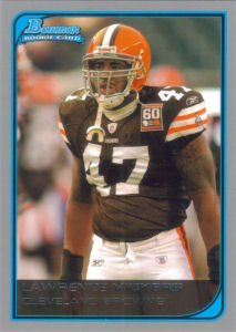 Lawrence Vickers Rookie 2006 Bowman #180 football card