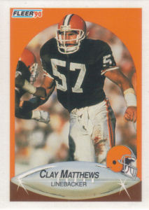 Clay Matthews 1990 Fleer #54 football card