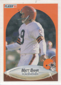 Matt Bahr 1990 Fleer #47 football card