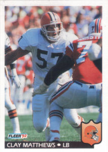 Clay Matthews 1992 Fleer #73 football card