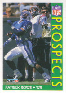 Patrick Rowe Rookie Prospects 1992 Fleer #445 football card