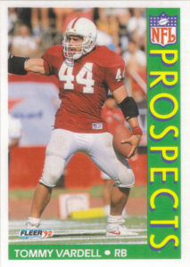 Tommy Vardell Rookie Prospects 1992 Fleer #449 football card