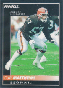 Clay Matthews 1992 Pinnacle #50 football card