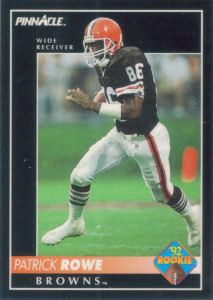 Patrick Rowe Rookie 1992 Pinnacle #318 football card