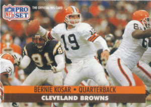 Bernie Kosar Logo 1991 Pro Set #121A football card