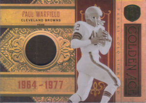 2011 Paul Warfield Panini Gold Standard Golden Age MATERIALS #7 football card - Serial no. 21/25